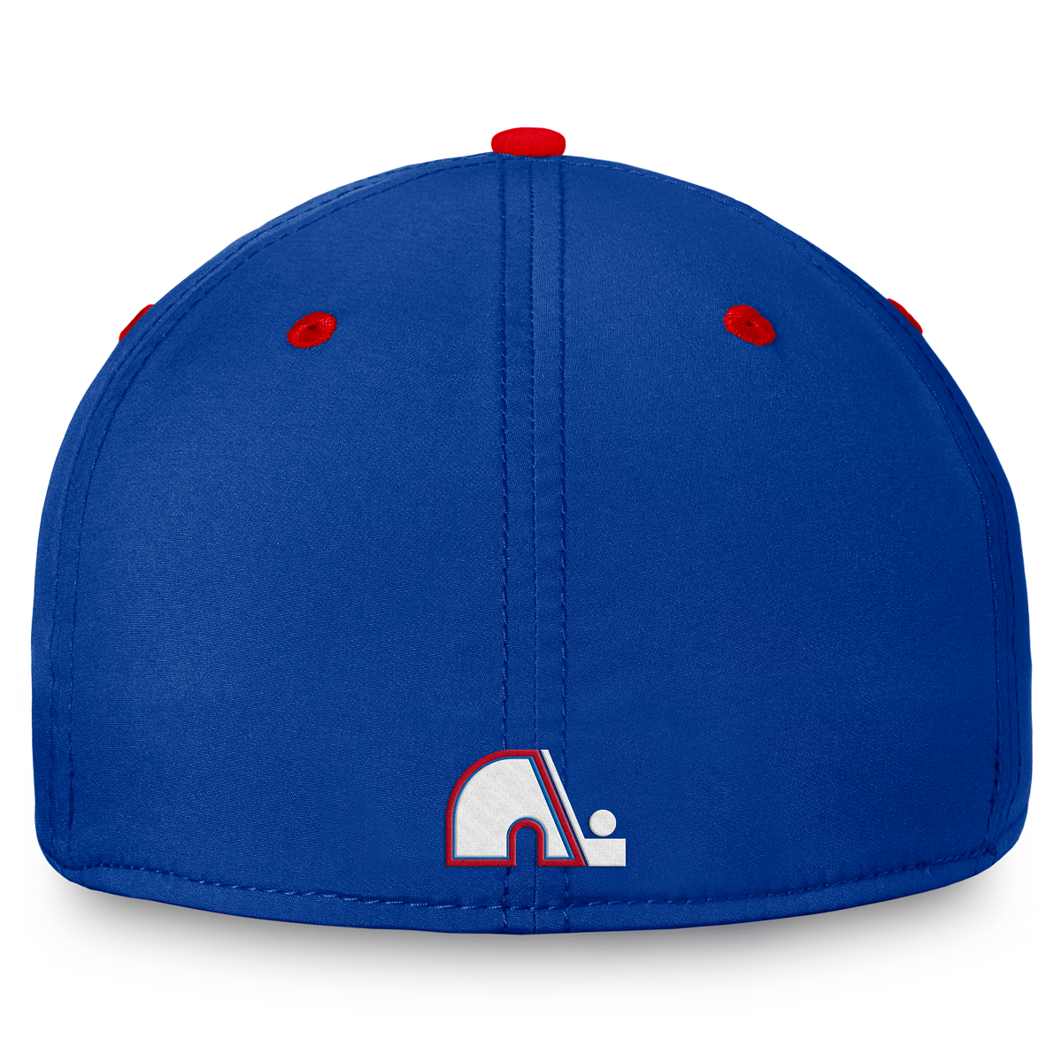 Back of Hat is blue with Nordiques logo in the center of the bottom of the hat