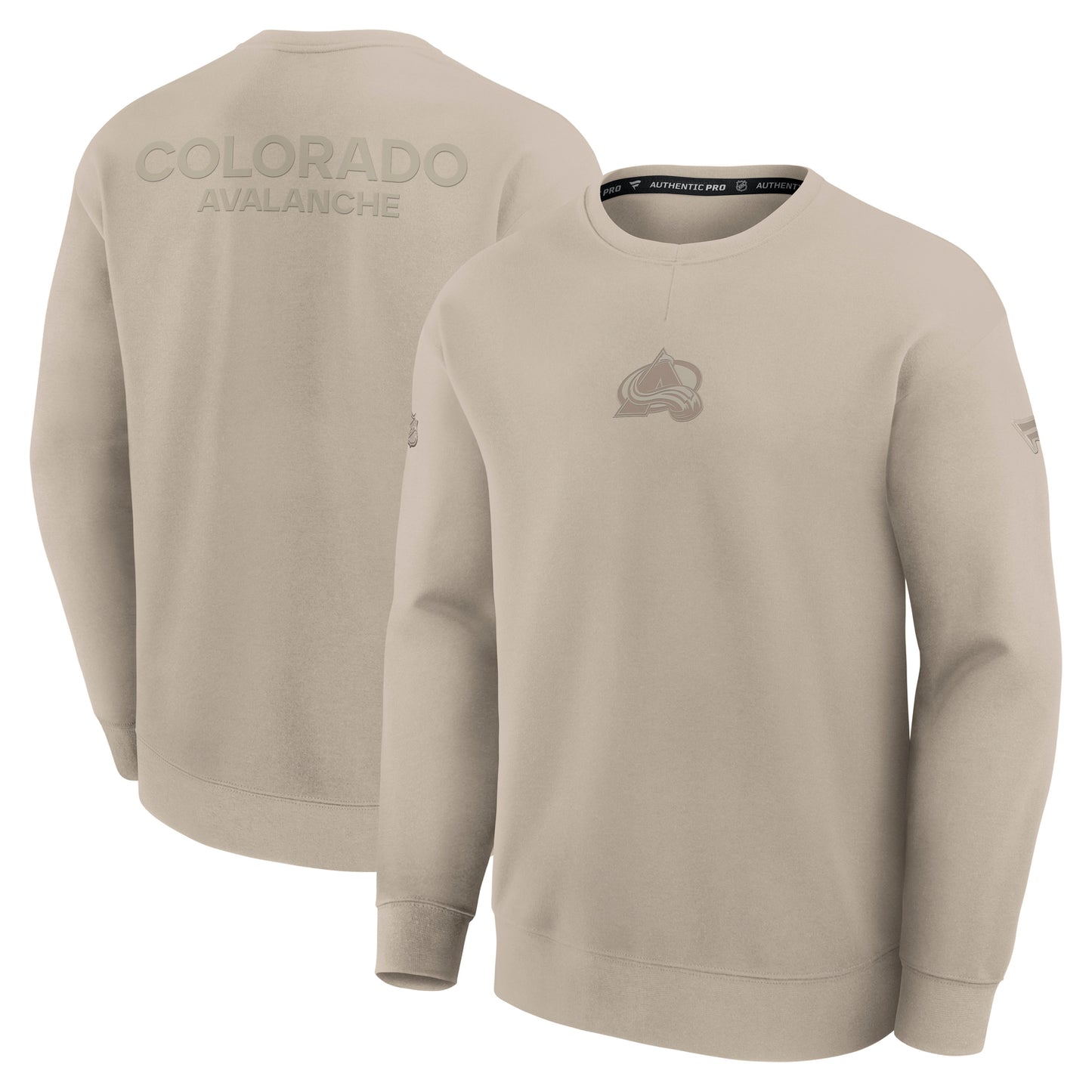 2025-2026 Colorado Avalanche Pro Road Fleece Crew - Tan