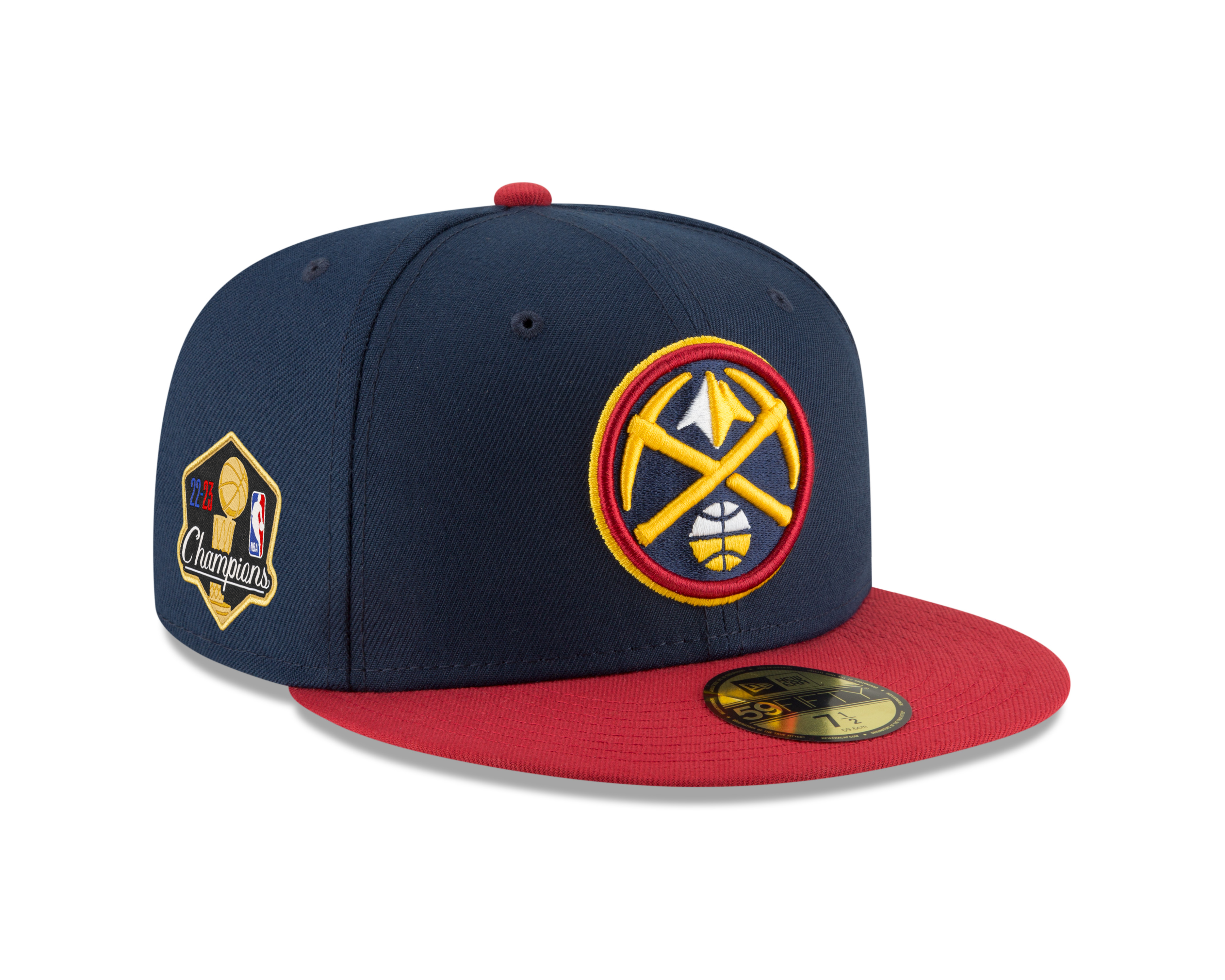 Denver Nuggets RETROMAN DOUBLE WHAMMY White-Royal Fitted Hat