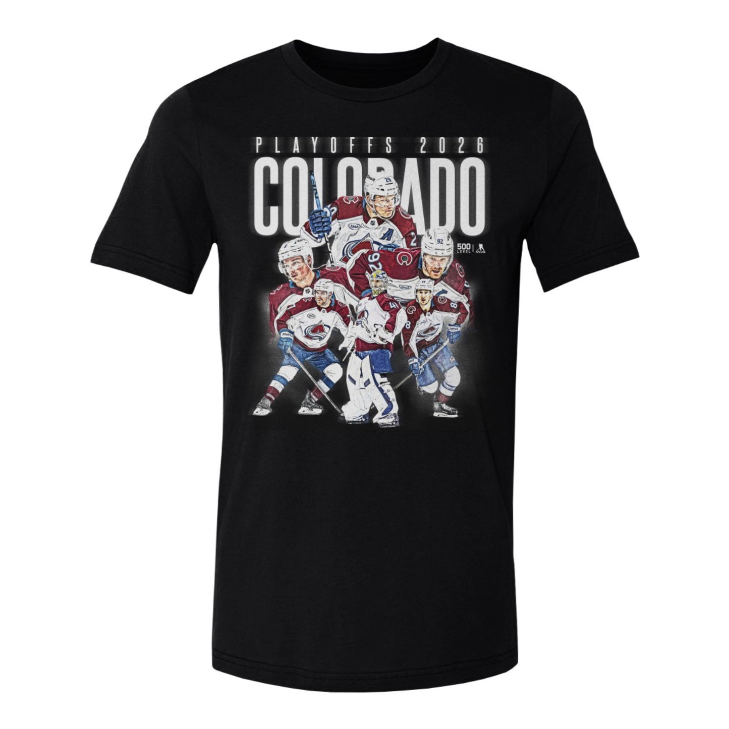 Colorado Avalanche 500 Level 2026 Playoff Heroes T-Shirt