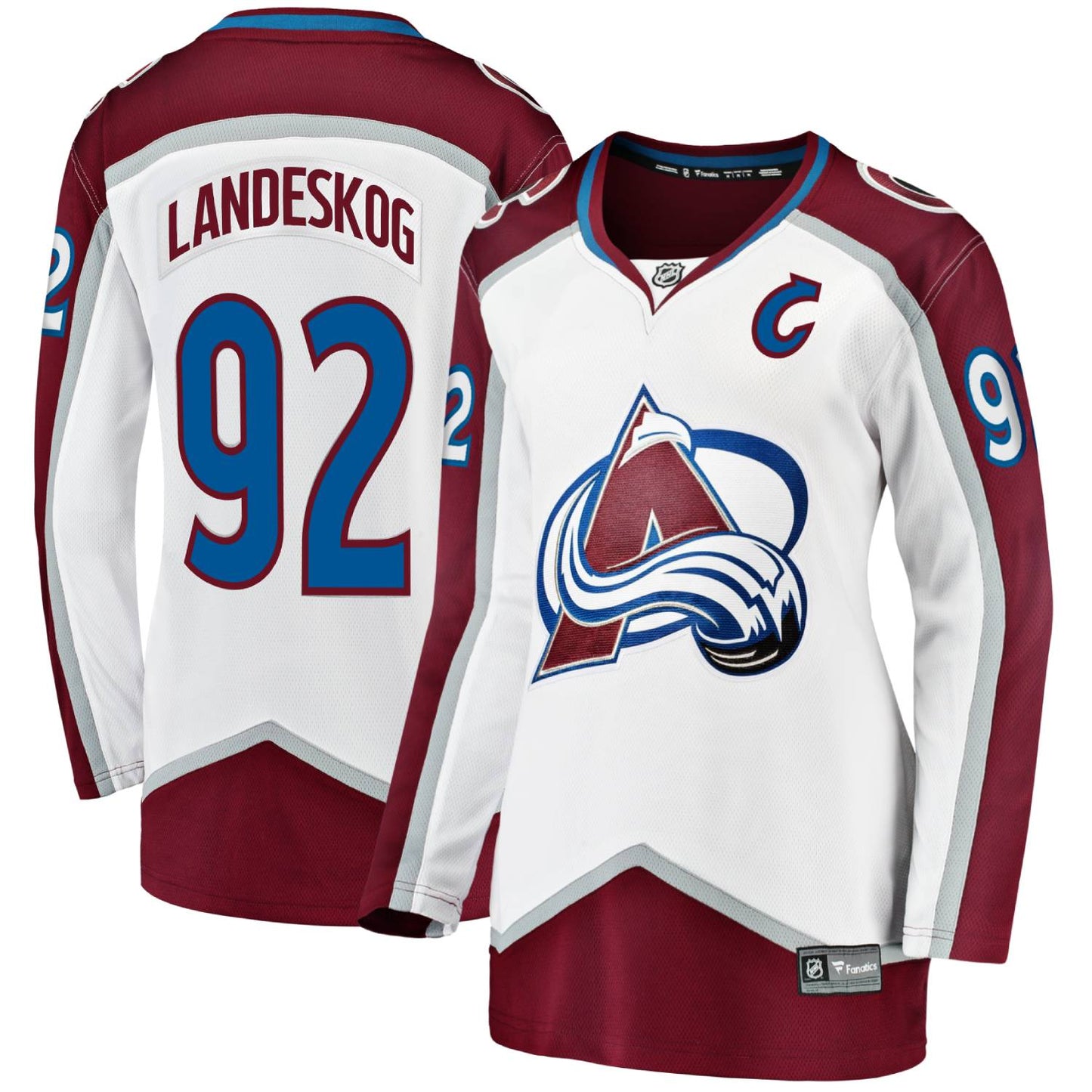 Women's Colorado Avalanche #92 Gabriel Landeskog (C) Breakaway Road Jersey