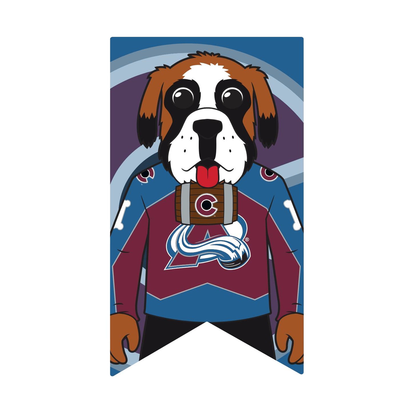 Colorado Avalanche Bernie Mascot Banner Lapel Pin