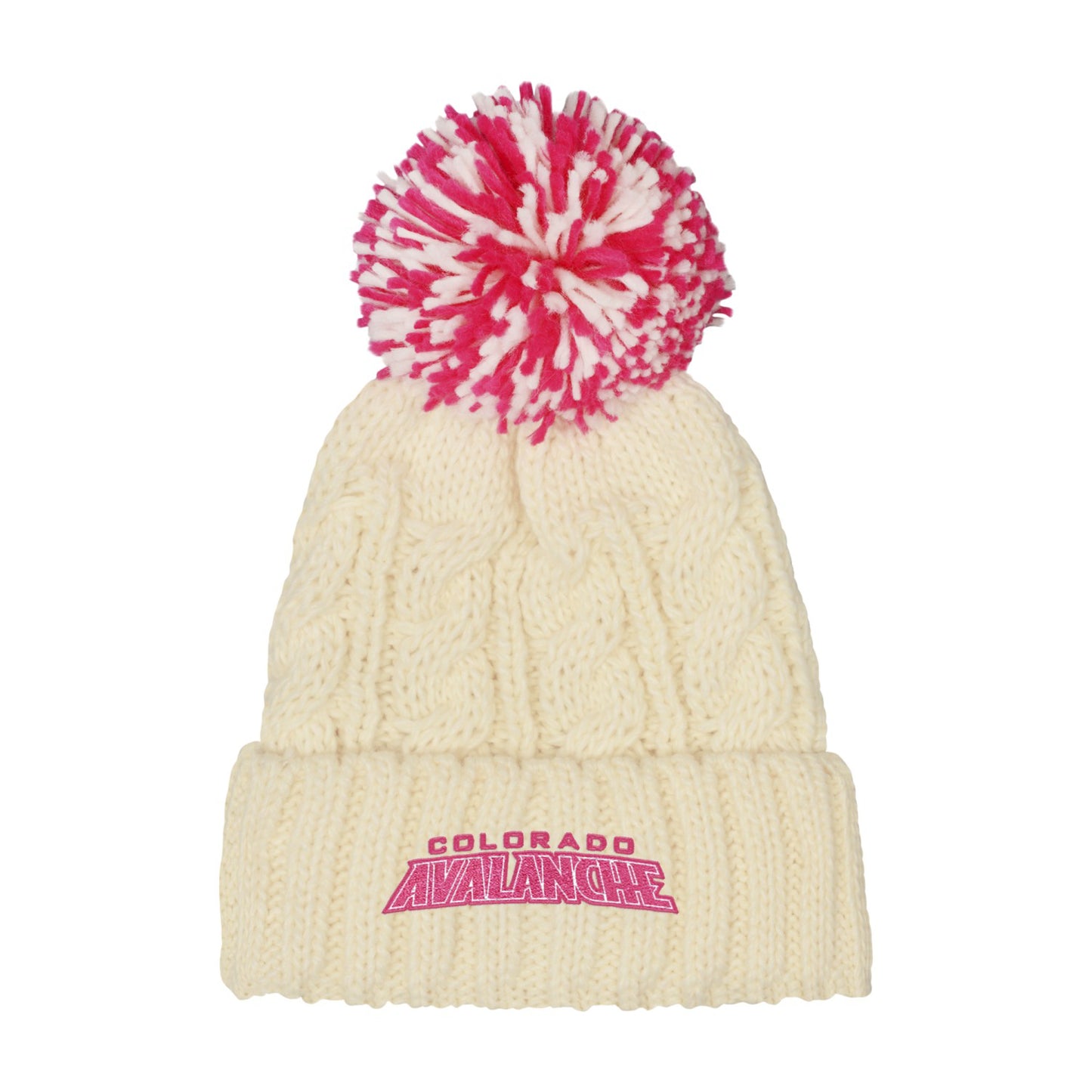 Colorado Avalanche Girls Cuffed Pom Knit