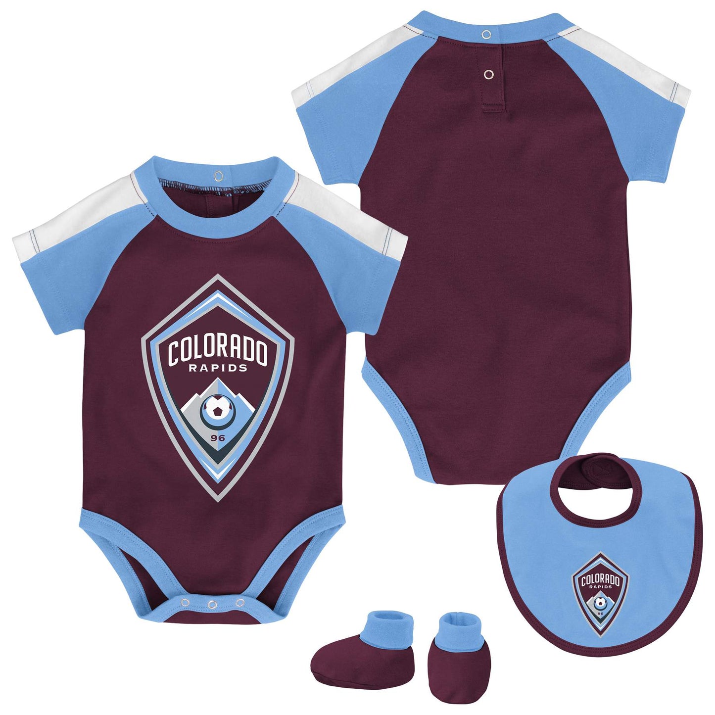 Rapids Infant Creeper, Bib, Bootie Set