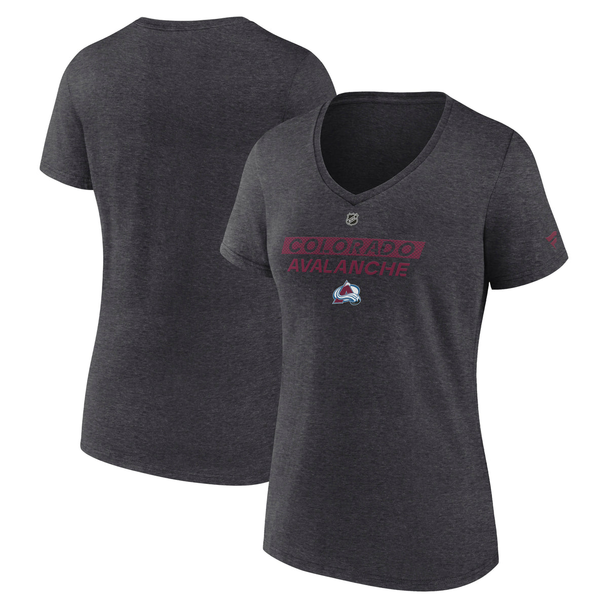 Women's Colorado Avalanche Auth Pro V-Neck T-Shirt - Charcoal