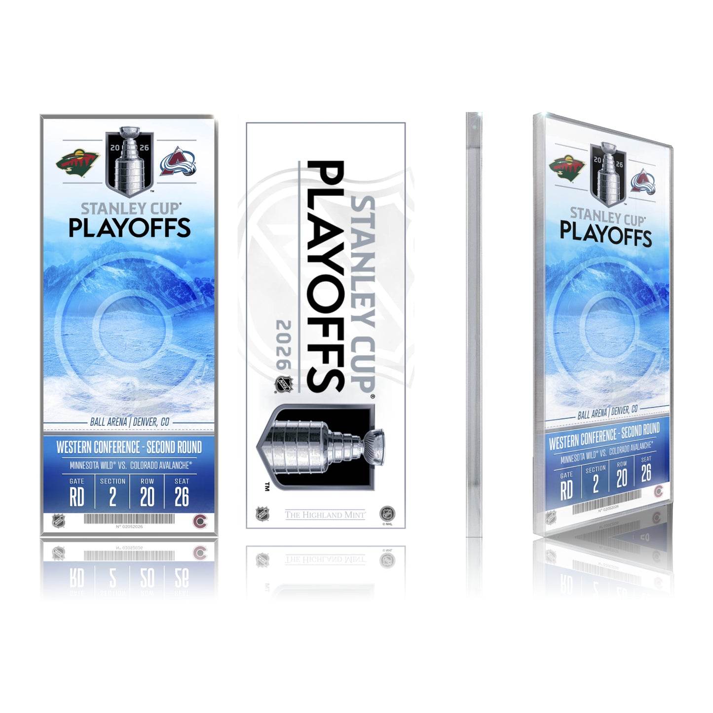 Colorado Avalanche 2026 Stanley Cup Playoffs 2nd Round Acrylic Block Ticket