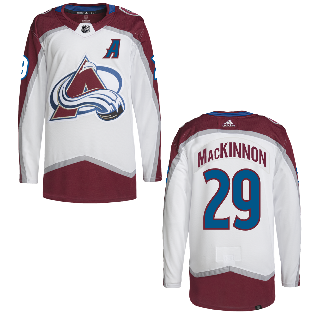 Colorado Avalanche #29 Nathan Mackinnon (A) Primegreen Road Jersey