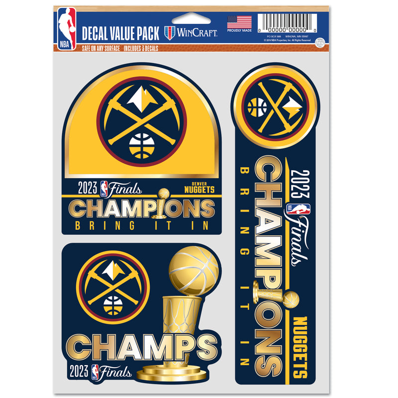 2023 Nuggets NBA Champs 3 Pack Decal