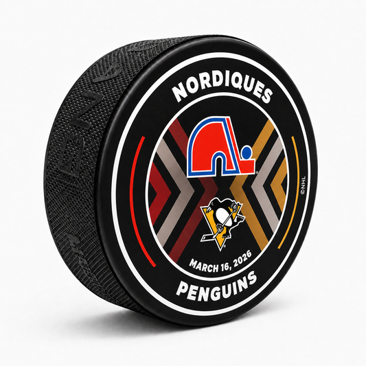 Colorado Avalanche Heritage Nordiques VS Penguins Matchup Puck