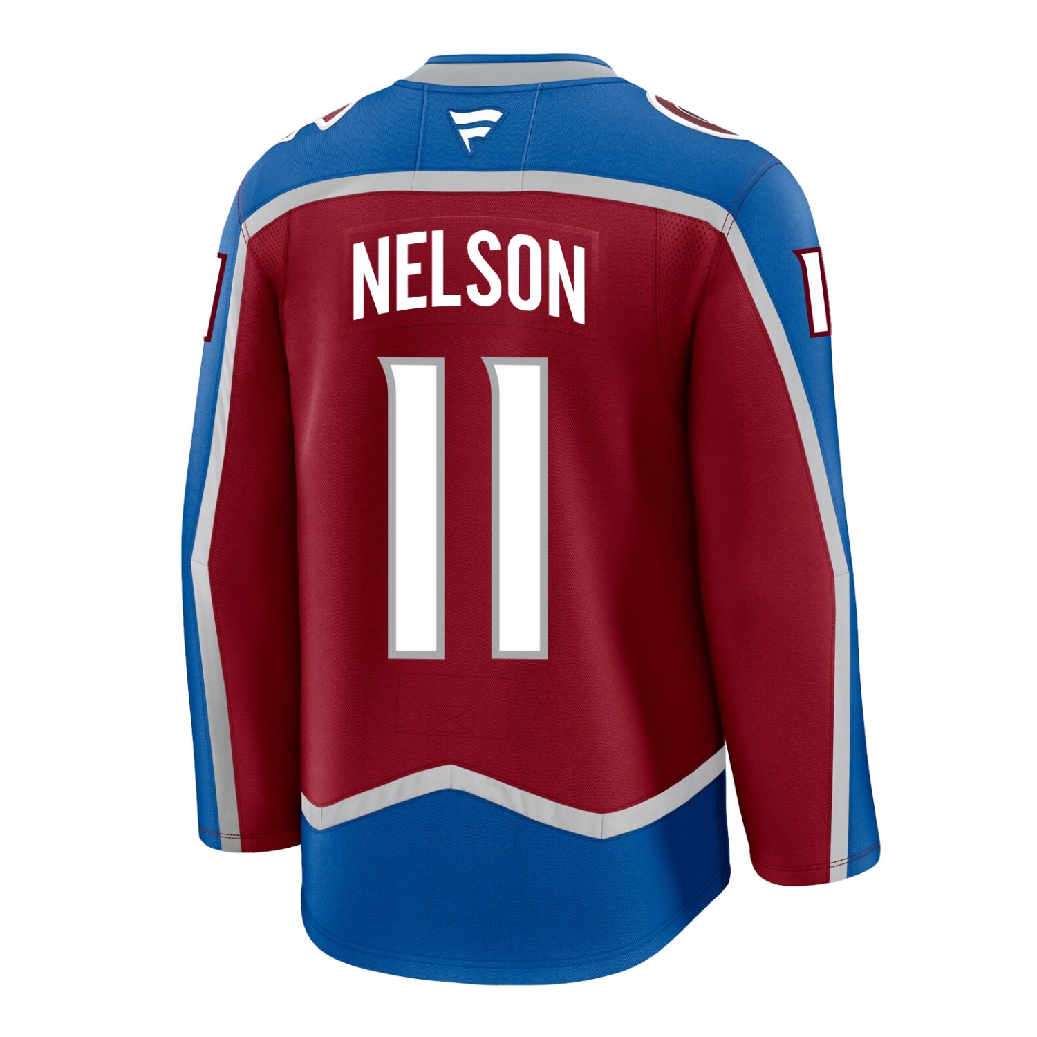 Burgundy Hockey jersey with 'Nelson' and number '11' on a white background