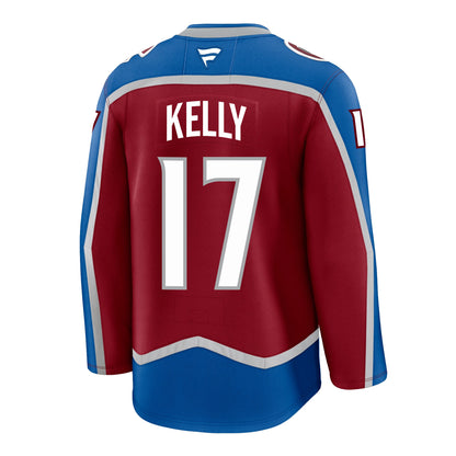 Burgundy Hockey jersey with 'Kelly' and number '17' on a white background