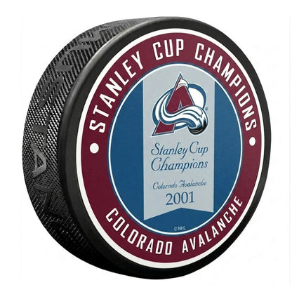 Avalanche 2001 Stanley Cup Banner Puck