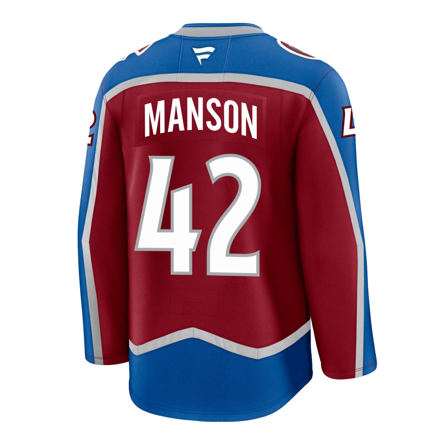 Burgundy jersey  with 'Manson' and number '42' on a white background