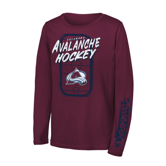 Colorado Avalanche Youth Edgy Long Sleeve T-Shirt