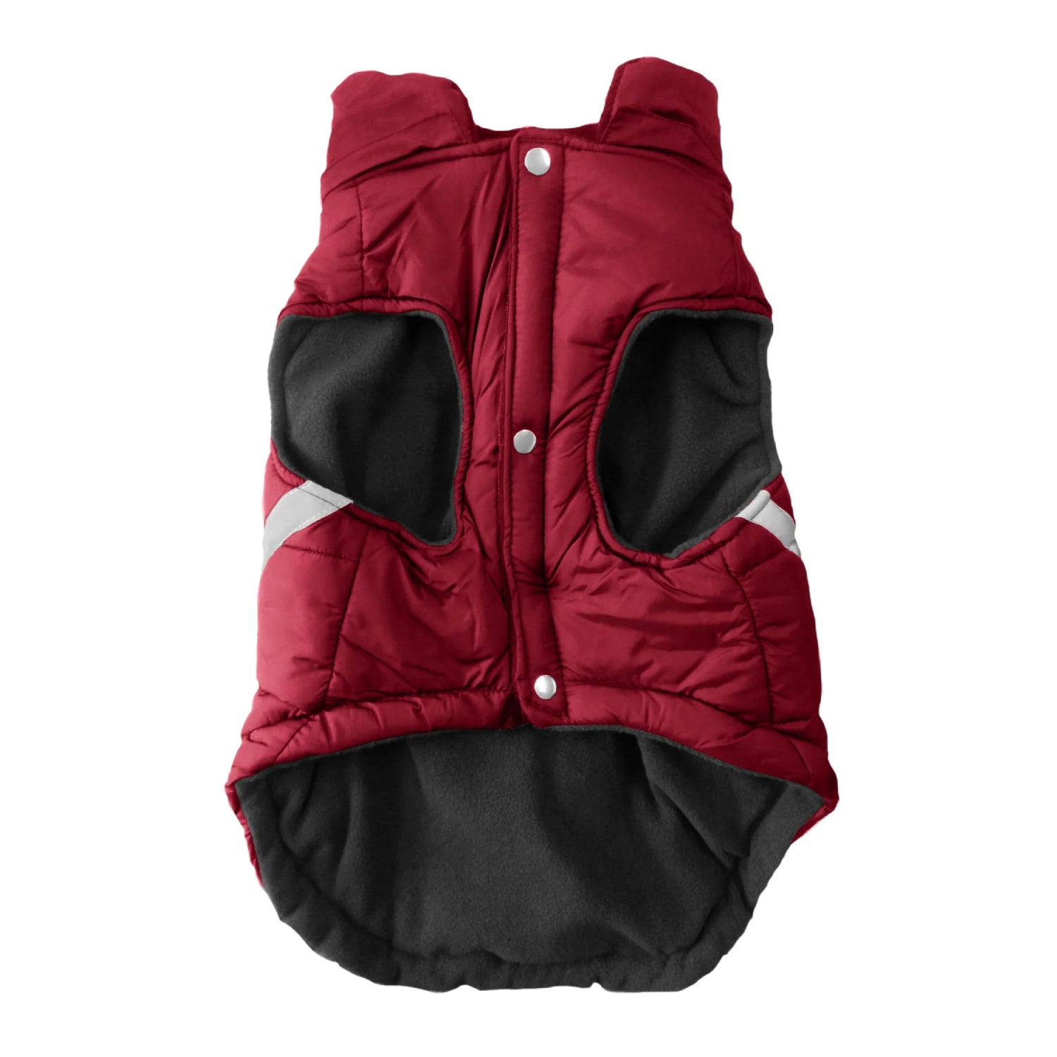 Red and black dog coat on a white background