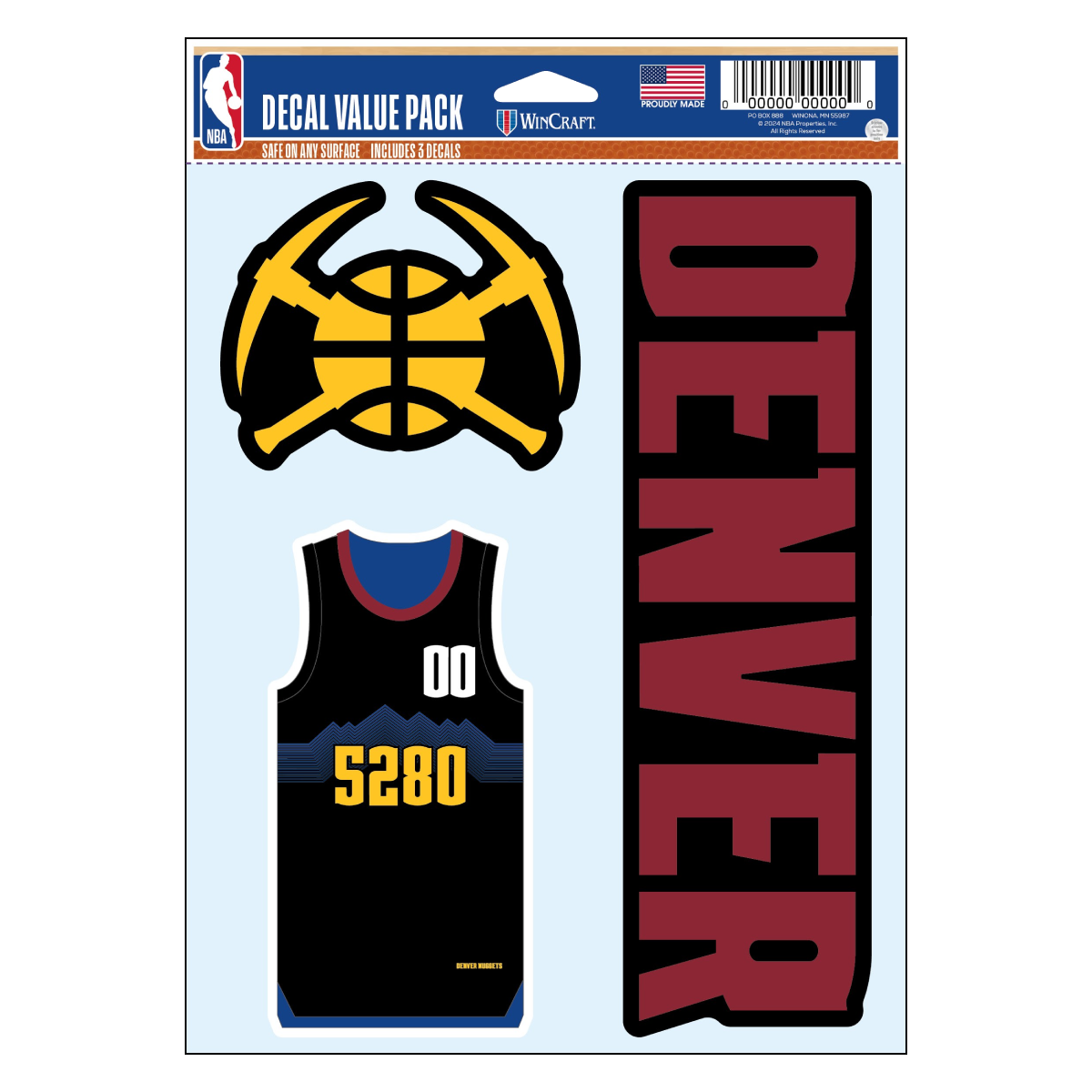 2023-24 Nuggets City Edition 3 Pack Decal
