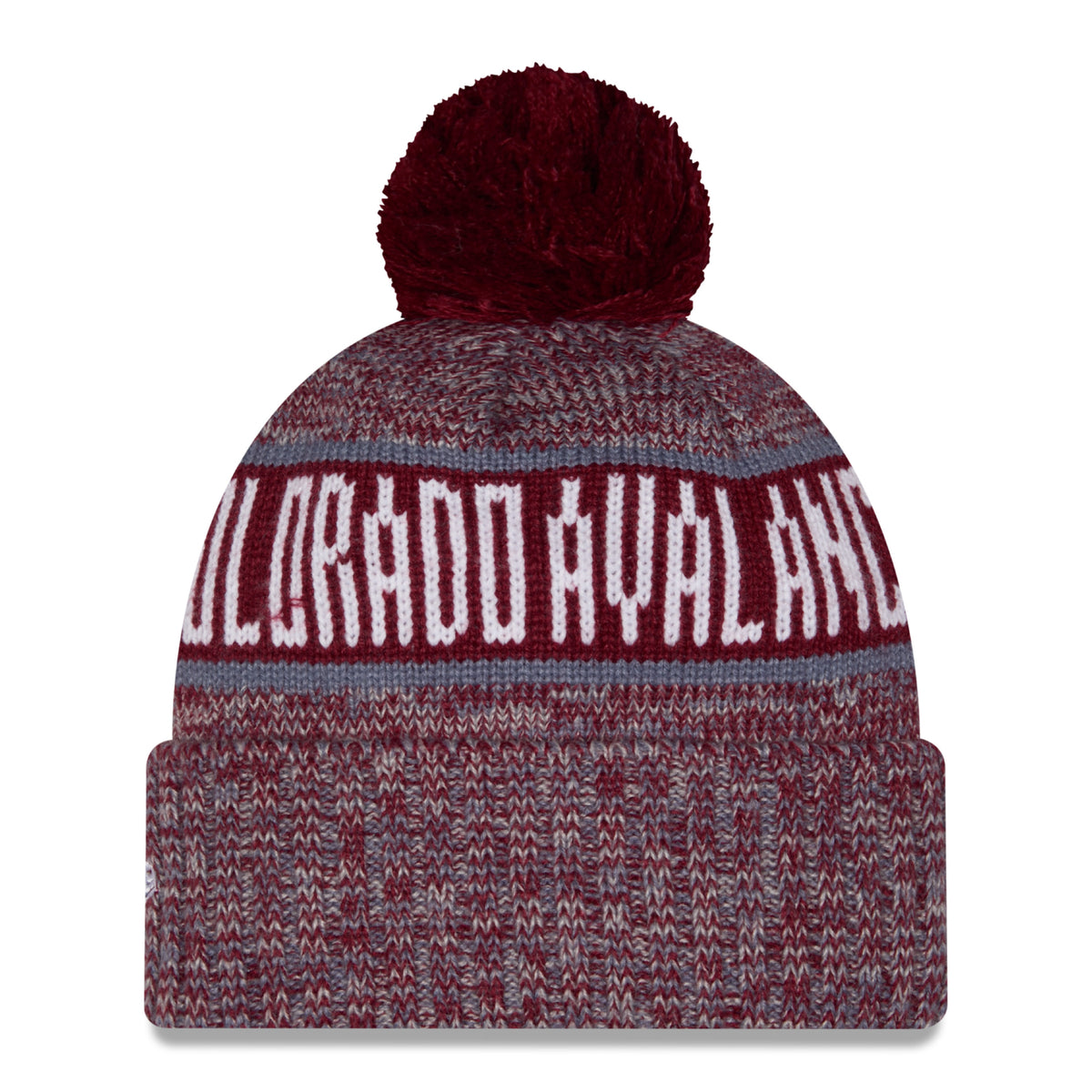Colorado Avalanche New Era Tricolor Pom Knit Hat