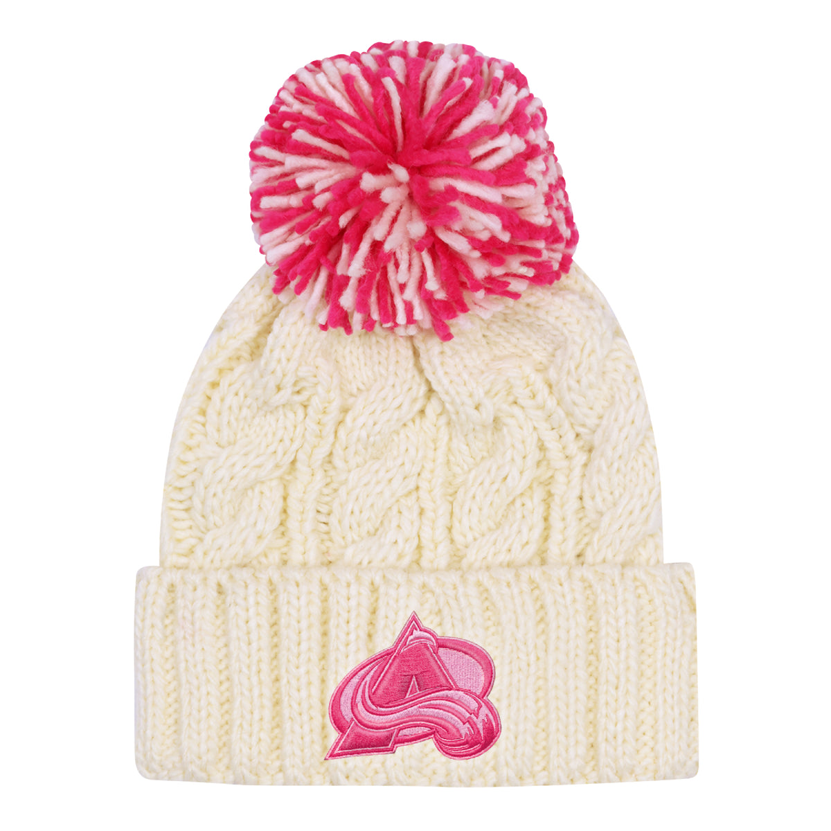 Girls Colorado Avalanche Off White Knit Hat