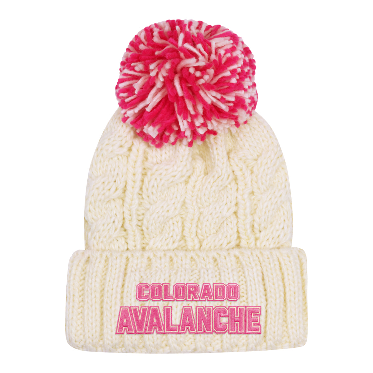 Girls Colorado Avalanche Off White Knit Hat