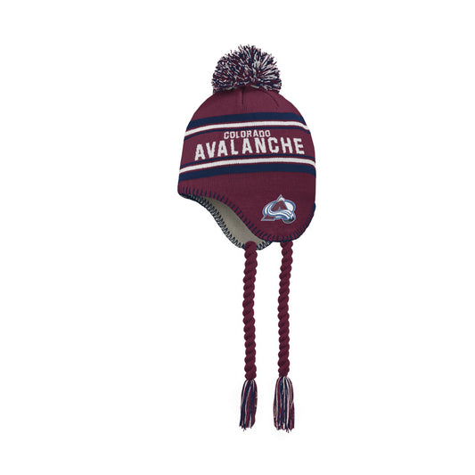 Colorado Avalanche Youth Jacquard Tassel Pom Knit