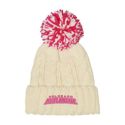Colorado Avalanche Girls Cuffed Pom Knit
