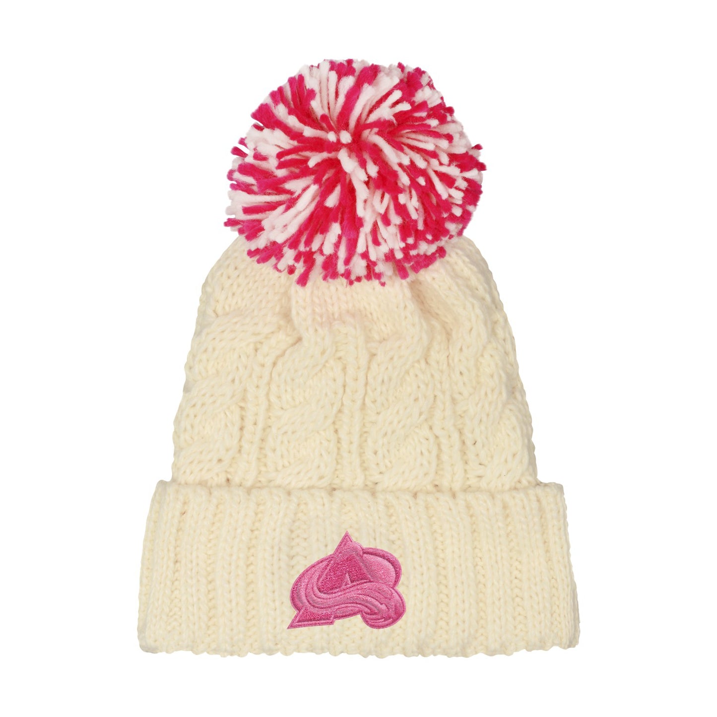 Colorado Avalanche Girls Cuffed Pom Knit