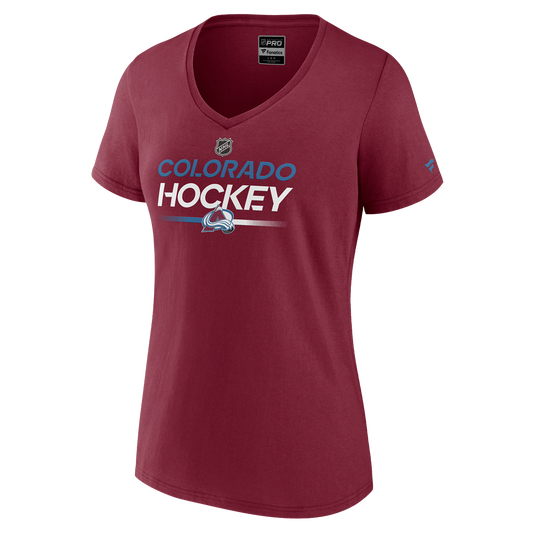 Women's Colorado Avalanche Hockey V-Neck T-Shirt - Burgundy