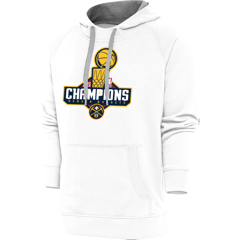 2023 Nuggets NBA Champs Applique Logo Hoody - White