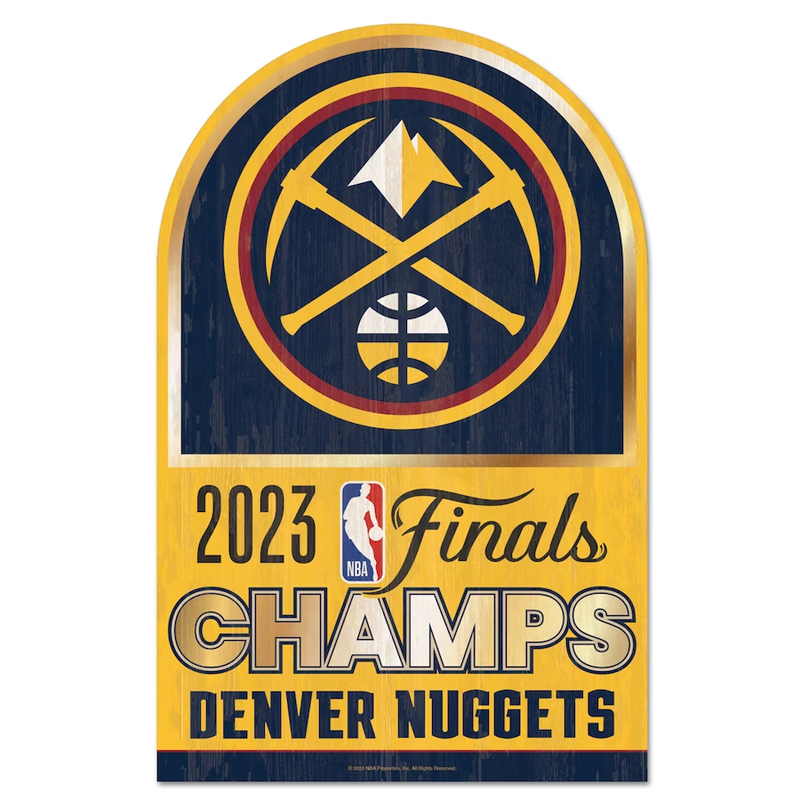 2023 Nuggets NBA Champs 11" x 17" Wood Sign