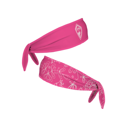 Rapids Tie Back Reversible Headband - Pink