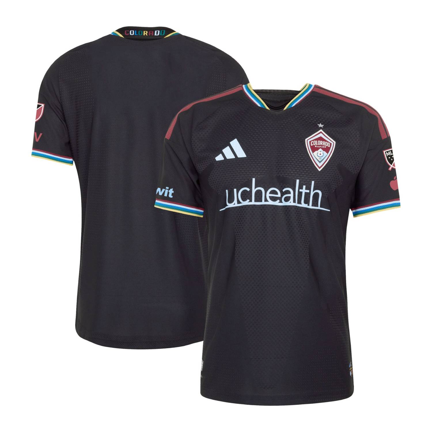 スカイアース練習着grn sports サッカーシャツ ブラック 2L 2026 Colorado Rapids Authentic Home Jersey – Altitude Authentics