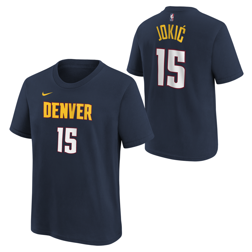 Nike Youth Denver Nuggets Nikola Jokic #15 T-Shirt - Blue - S Each
