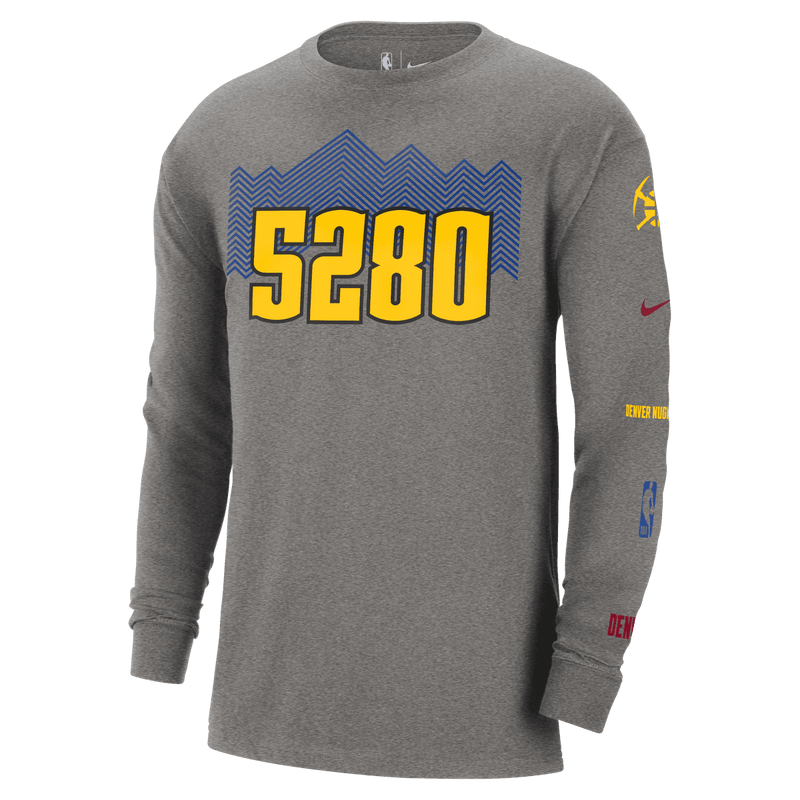 2023-24 Nuggets City Edition M90 L/S Tee - Grey