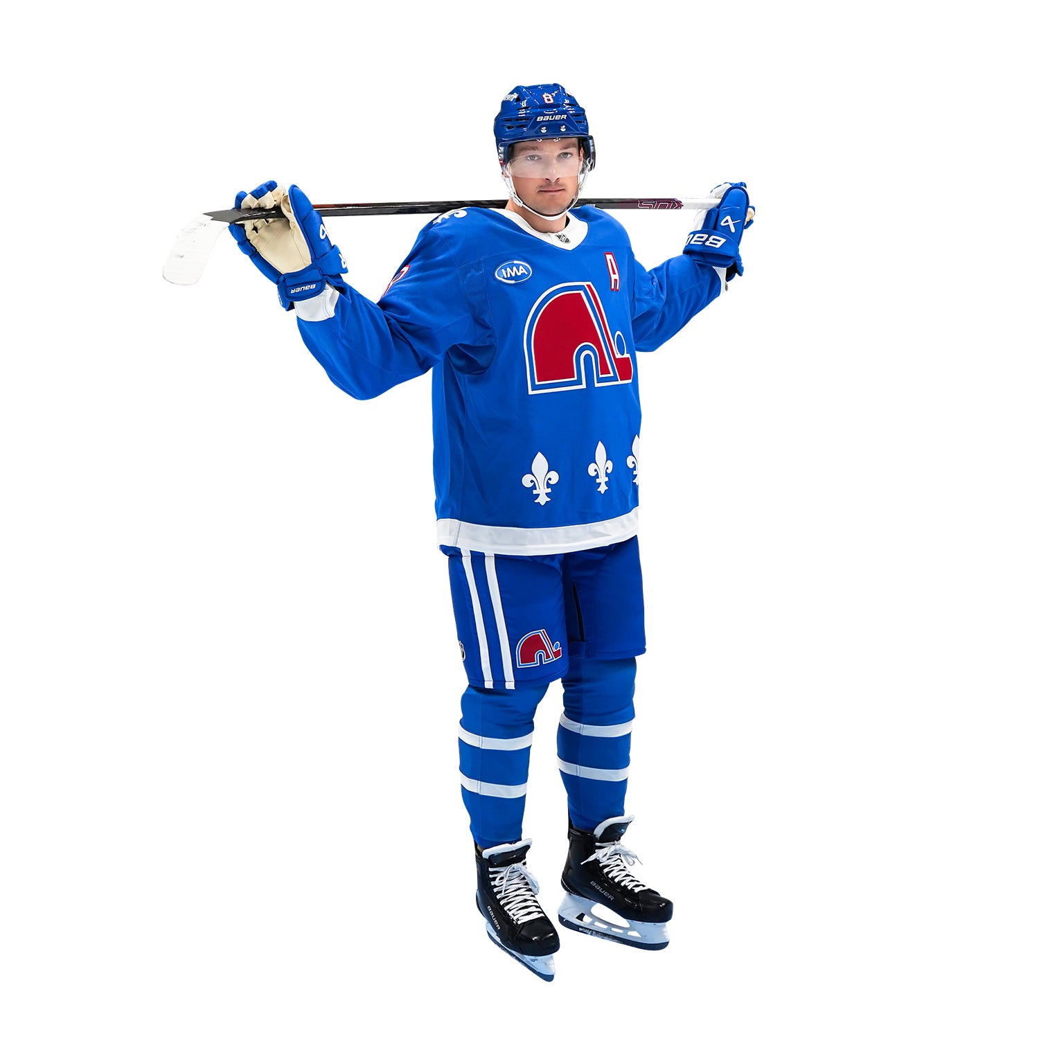 #8 Cale Makar Colorado Avalanche Heritage Premium Jersey In Blue - Front View On Cale Makar