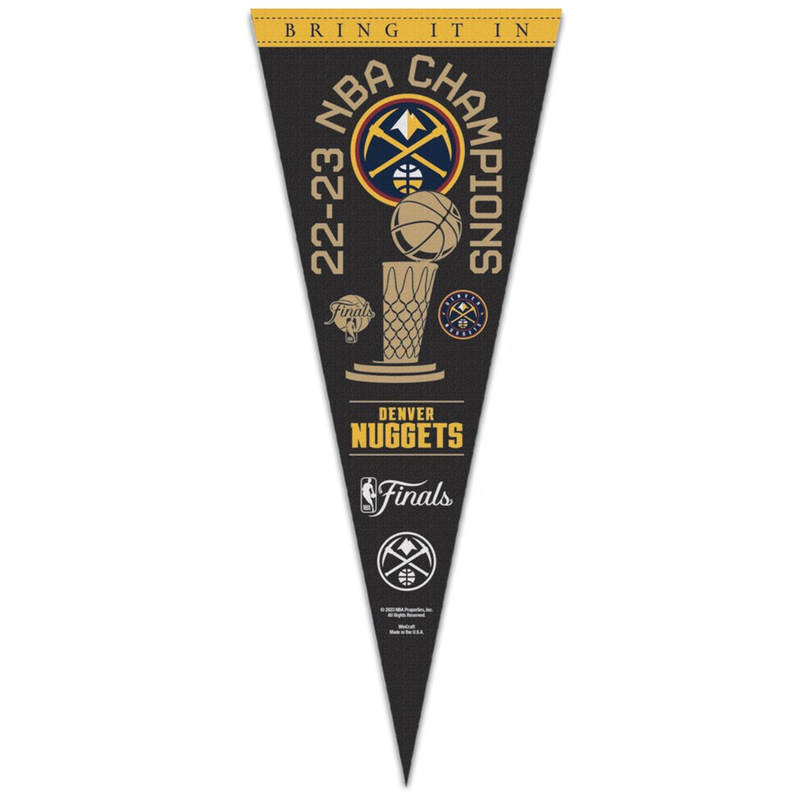2023 Nuggets NBA Champs Pennant On Court